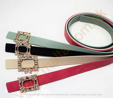 Malta Leather Rhinestone Belt